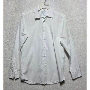 Bespoke New York Mens Slim Fit White Dress Shirt Long Sleeve 14-14.5 32/33 Small